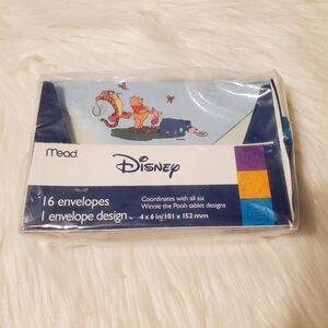 NEW SEALED Disney Blue and White Winnie the Pooh Envelopes